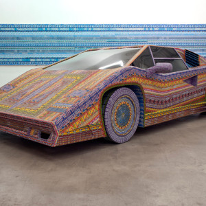 Ghost Of A Dream, Dream Ride 5 6 7, 2010, Wood, plexiglas, and discarded lottery tickets with UV coat, 110 x 220 x 414 cm