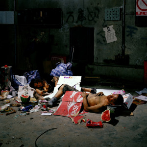 Wang Qingsong, Tramp, 2004, Archival inkjet on Fine Art paper, 120 x 190 cm