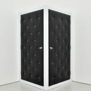 Gao Lei, L-8937, 2013, Aluminium, artificial leather, door viewer, steel, 130 x 130 x 240 cm
