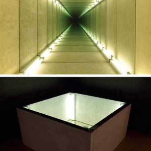 Chul-Hyun Ahn, Tunnel, 2013, Béton coulé, néons fluorescents, 51 x 102 x 102 cm, Collection privée