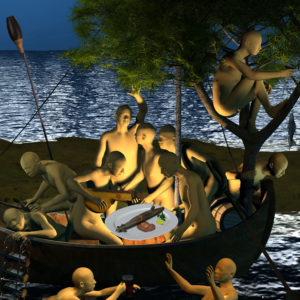 Miao Xiaochun, The Ship of Fools, 2011, Impression pigmentaire sur toile, 100 x 100 cm