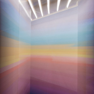 Ghost Of The Dream, Song About Rainbow, 2013, Cartes de jeu de casino usées, bois, miroir et audio par Nolan Gray, 236 x 960 x 305 cm