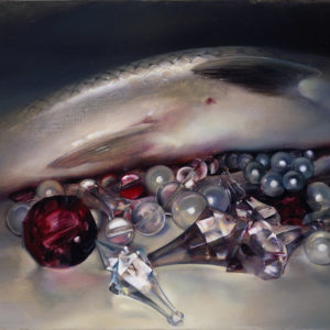 Song Kun, A big fat jewelry fish, 2011, Huile sur toile, 45 x 65 cm