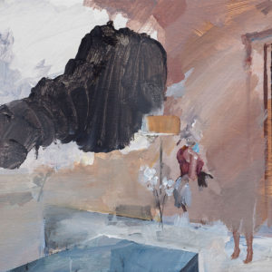 Fu Site, A Lady with the Lamp, 2016, Huile sur panneau de bois, 19 x 24 cm