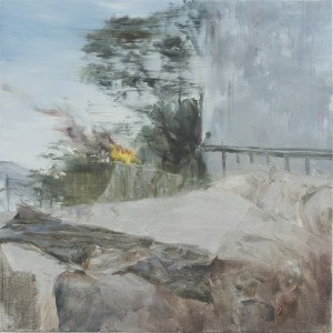 Fu Site, Fire, 2016, Acrylique sur toile, 30 x 30 cm, Collection privée