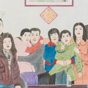 Shao Bingfeng, Family, 2014, coloured pencil and ink on paper, 68 x 108 cm