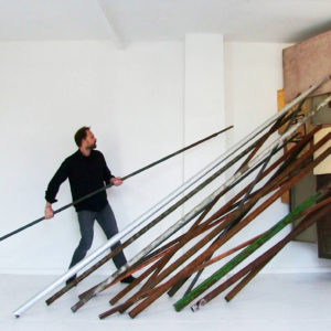 Claude Cattelain, Composition Empirique Studio Maac, 2016, boards, bars of steel