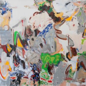 Shen Han, Breathing in green, huile sur toile, 145 x 190 cm, 2018