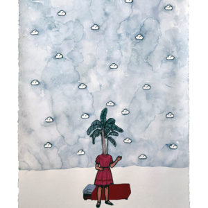 Volkan Aslan, Chapter 1, 2019, Aquarelle, collage sur papier , 117 x 84 cm