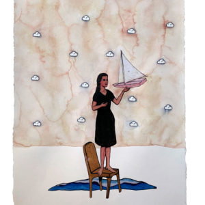 Volkan Aslan, Chapter 2, 2019, Aquarelle, collage sur papier , 117 x 84 cm