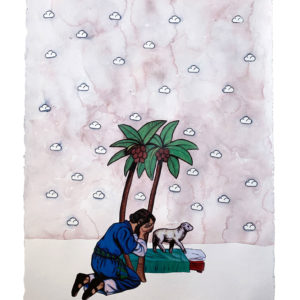Volkan Aslan, Chapter 4, 2019, Aquarelle, collage sur papier , 117 x 84 cm