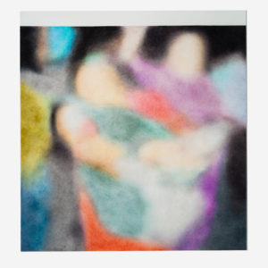 Léa Belooussovitch, Lahore, Pakistan, march 2016 (mother and child), 2019, Dessin aux crayons de couleur sur feutre, 150 x 160cm, Collection Privée