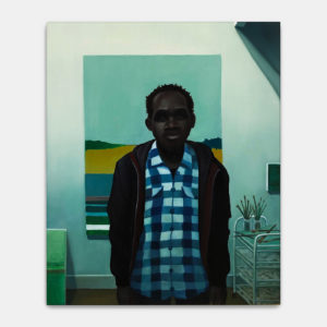Dorian Cohen, Sukuna à l’atelier, 2020, huile sur toile 38 x 46 cm. Photo Suzan Brun