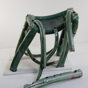 Qi Zhuo, Dance of Chairs, 2018, Porcelain, 50cm × 53 cm × 40 cm
