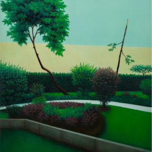 Dorian Cohen, Même le ciel sera vert, 2019, Huile sur toile, 89 x 116 cm, Collection privée