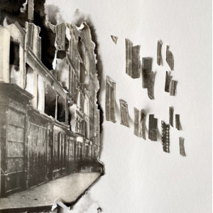 Lucia Tallova, from the series “Paris Diary”, 2020, 40×30 cm, collage and painting