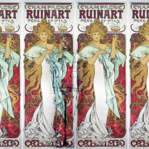 Liu Bolin, Collaboration with Ruinart – Hiding in Mucha Poster, 2018, Archival pigment print, 120 x 150 cm