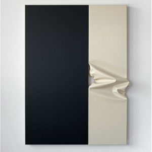 Sebastian Wickeroth, Untitled, 2021, Synthetic resin varnish on canvas, 110 x 80 x 15 cm