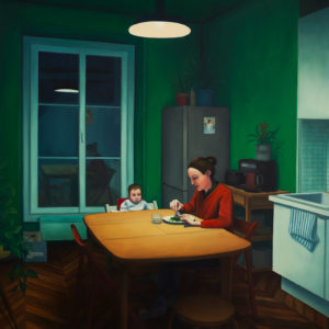 Dorian Cohen, Mère et fils, 2021, Huile sur toile. 200 x 150 cm. Photo: Suzan Brun. Collection privée.
