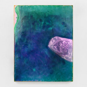 Clédia Fourniau, Série 130-patte vert, 2021, Encre acrylique, colorant, mica et résine sur toile, 130,5 x 97,3 cm