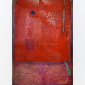 Clédia Fourniau, Série 195/130-rouge, 2019-2021, Encre acrylique, colorant, mica et résine sur toile, 195 x 130 cm