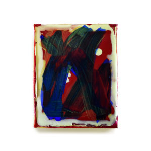 Clédia Fourniau, Série 2419 – circus, 2021. Acrylic ink, dye, mica, pigment and varnish on canvas. 24,5 x 19,3 cm.