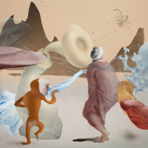 Fu Site, Mr. Sandman, 2021. Acrylique sur toile. 146 x 114 cm.