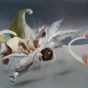 Fu Site, The birds II, 2021. Acrylic on canvas. 130 x 162 cm.