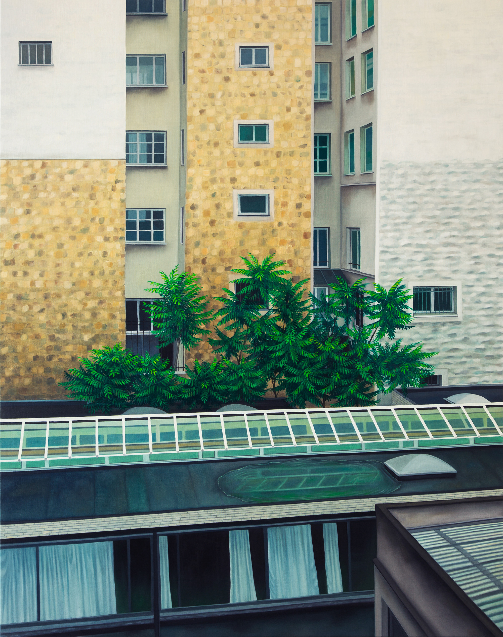 Dorian Cohen, Urbanités 32, 2020, Huile Sur Toile, 130x162cm, Crédit photo Suzan Brun, courtesy of Gallery Paris Beijing