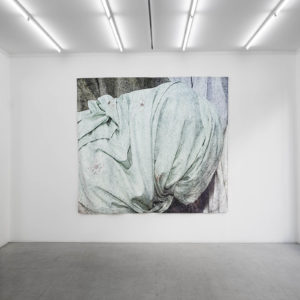 Perp Walk – Profile, 2022, Impression sur velours marbré, 230 x 260 cm