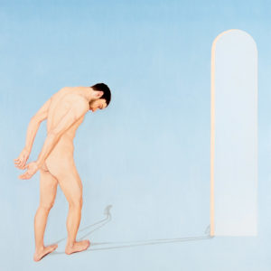 Hervé Priou – Double (At Least), 2022. Oil on canvas, 38 x 46 cm.