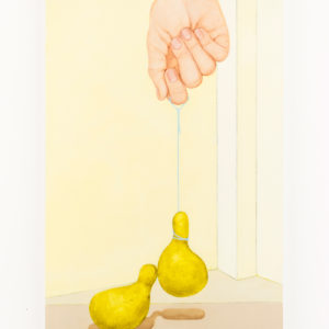 Hervé Priou – La Sélection, 2022. Oil on canvas, 33 x 20 cm.