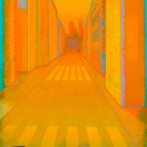 Marion Bataillard – Espace ouvert, 180 x 95 cm, Tempera on wooden panel, 2022