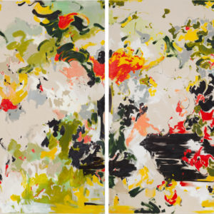 Shen Han – Kissing, 2022. Oil and charcoal on canvas, 150cm x 170cm