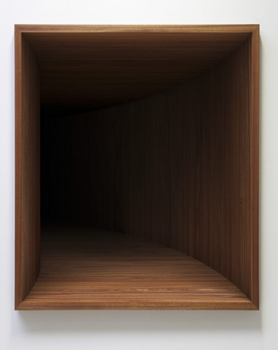 Yang Yongliang Void no. 16, 2023. Mahogany frame, fine art print mounted on dibond museum glass, 75 x 65 x 6cm. Edition of 5. PARIS-B