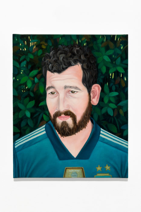 Dorian Cohen Ivan au Foot, 2022. Huile sur toile, 33 x 42 cm. Courtesy PARIS-B