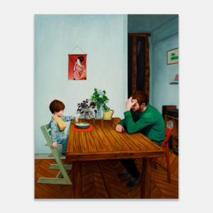 Dorian Cohen, Père et fils, 2023, oil on canvas, 230 x 180 cm. Photo: Romain Darnaud