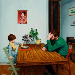 Dorian Cohen, Père et fils, 2023. Huile sur toile, 230 x 180 cm. Photo: Romain Darnaud.