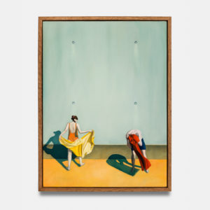 Dorian Cohen, La Digue (1), 2023, huile sur bois – encadrement chêne teinté, 40 x 30 cm. Photo: Romain Darnaud