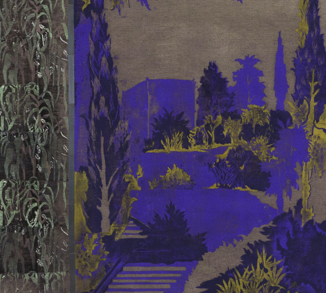 Arnaud Rochard, Casa, linogravure et huile sur toile, 260 x 210cm, 2022, Courtesy PARIS-B copie