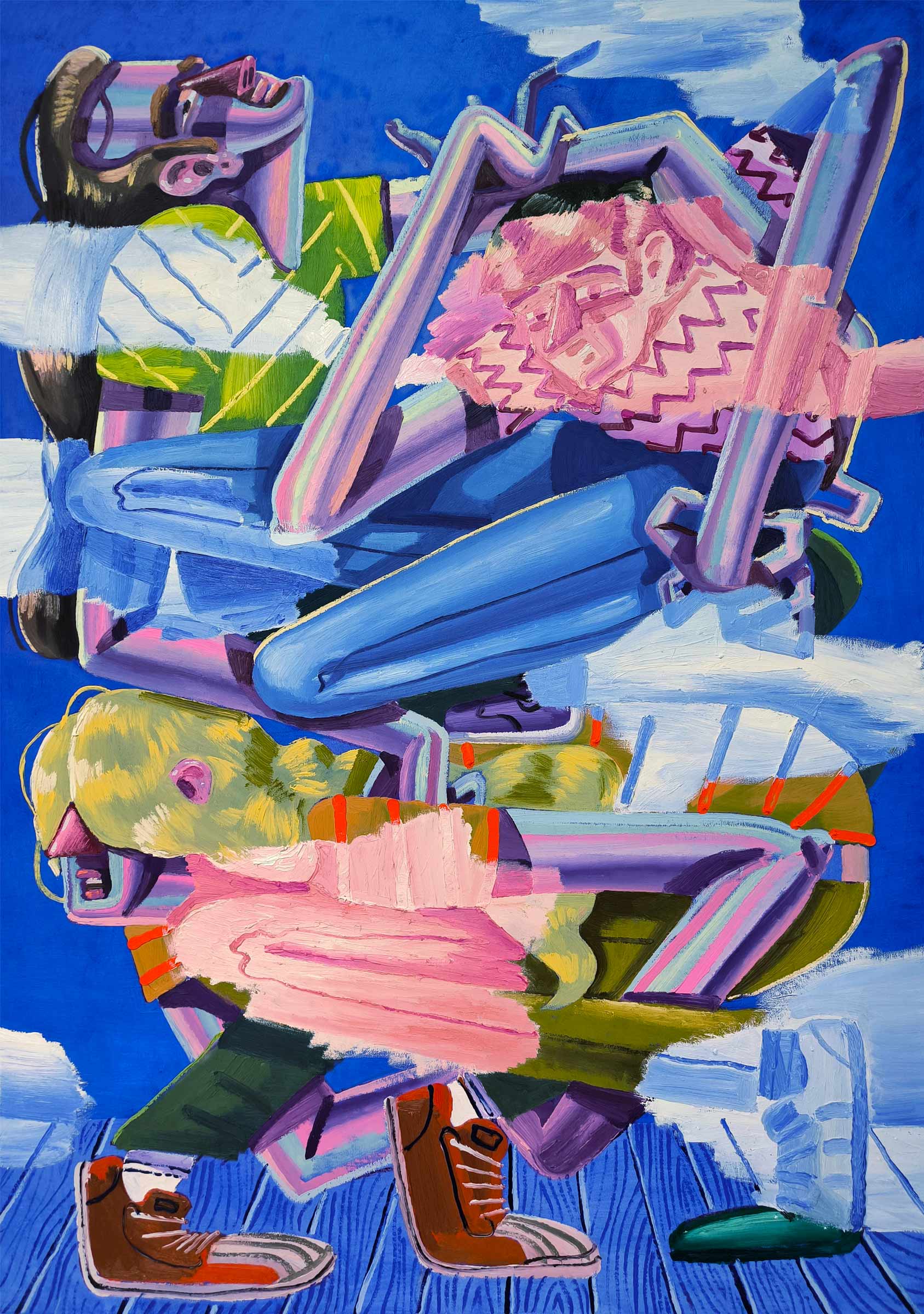 Ákos Ezer, Conflict of Interest, 2025, oil on canvas, 190 x 130 cm
