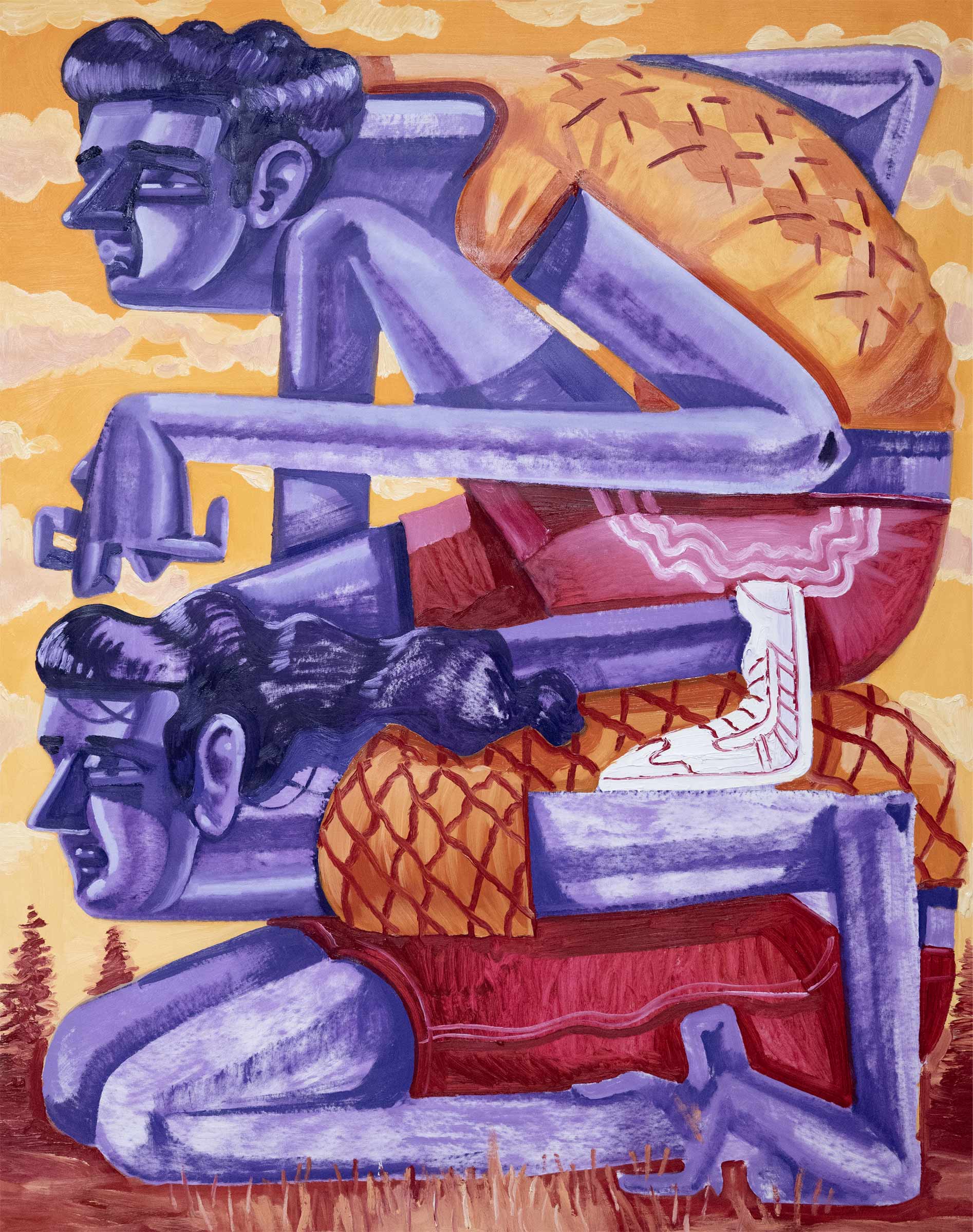 Ákos Ezer, Watchtower I, 2024, oil on canvas, 200 x 150 cm