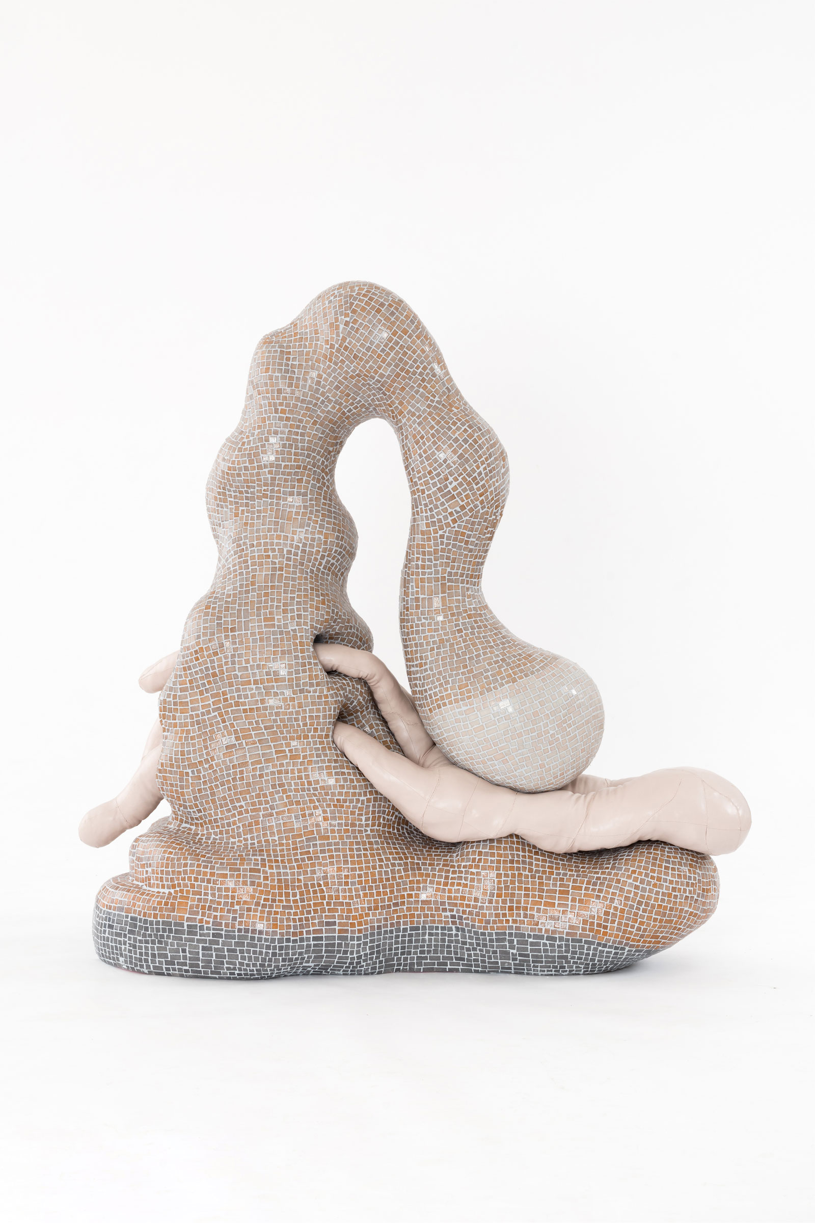 Zsófia Keresztes, Tasty Selfie, 2018, styrofoam, glass mosaic, grout, glue, expanding foam, fibreglass, PU leather, fleece, variable size
