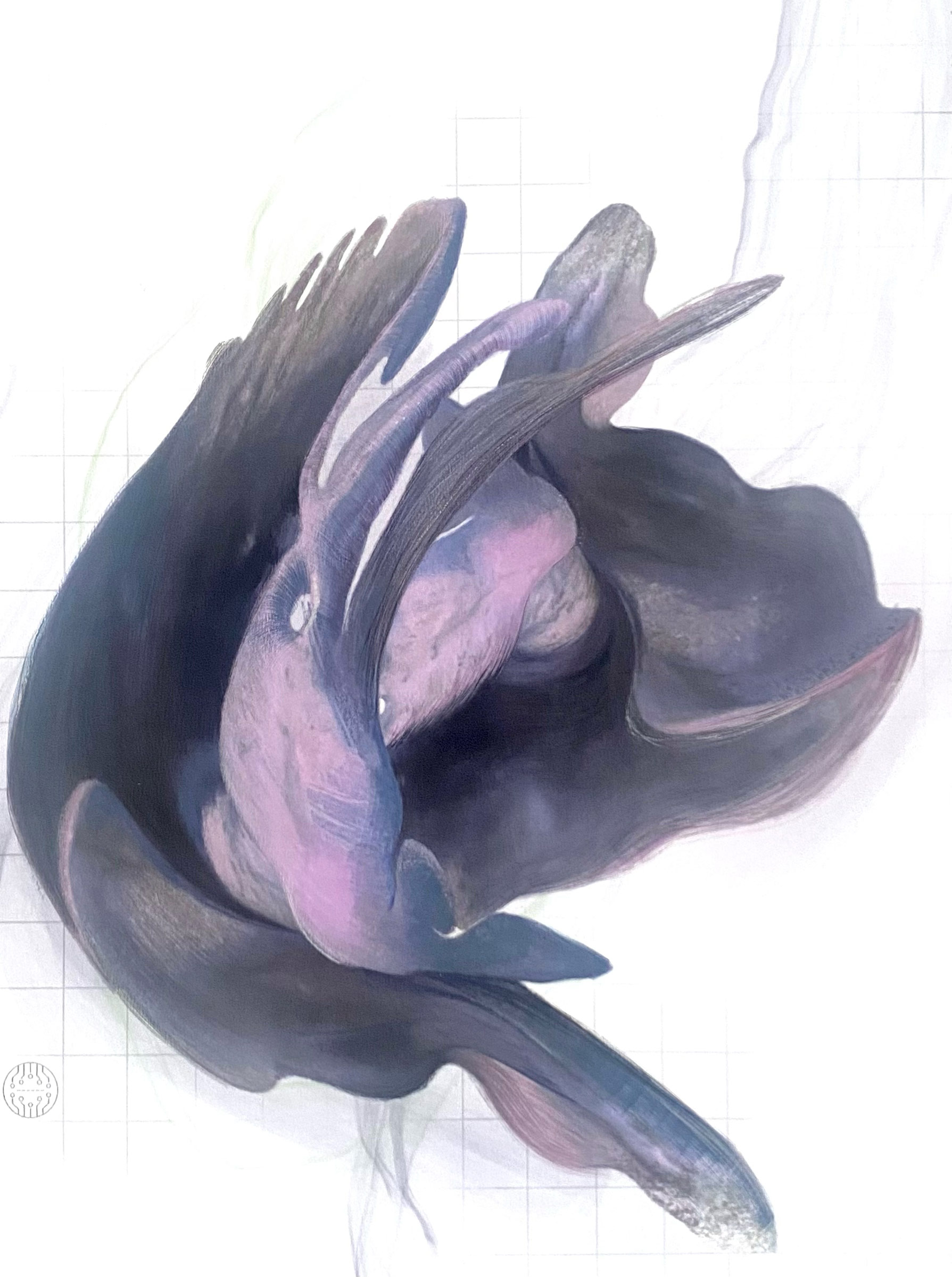 Veronika Csonka, Biotic Mechanism Drawings, 2024, mixed media on paper, 51,5 x 41,5 cm
