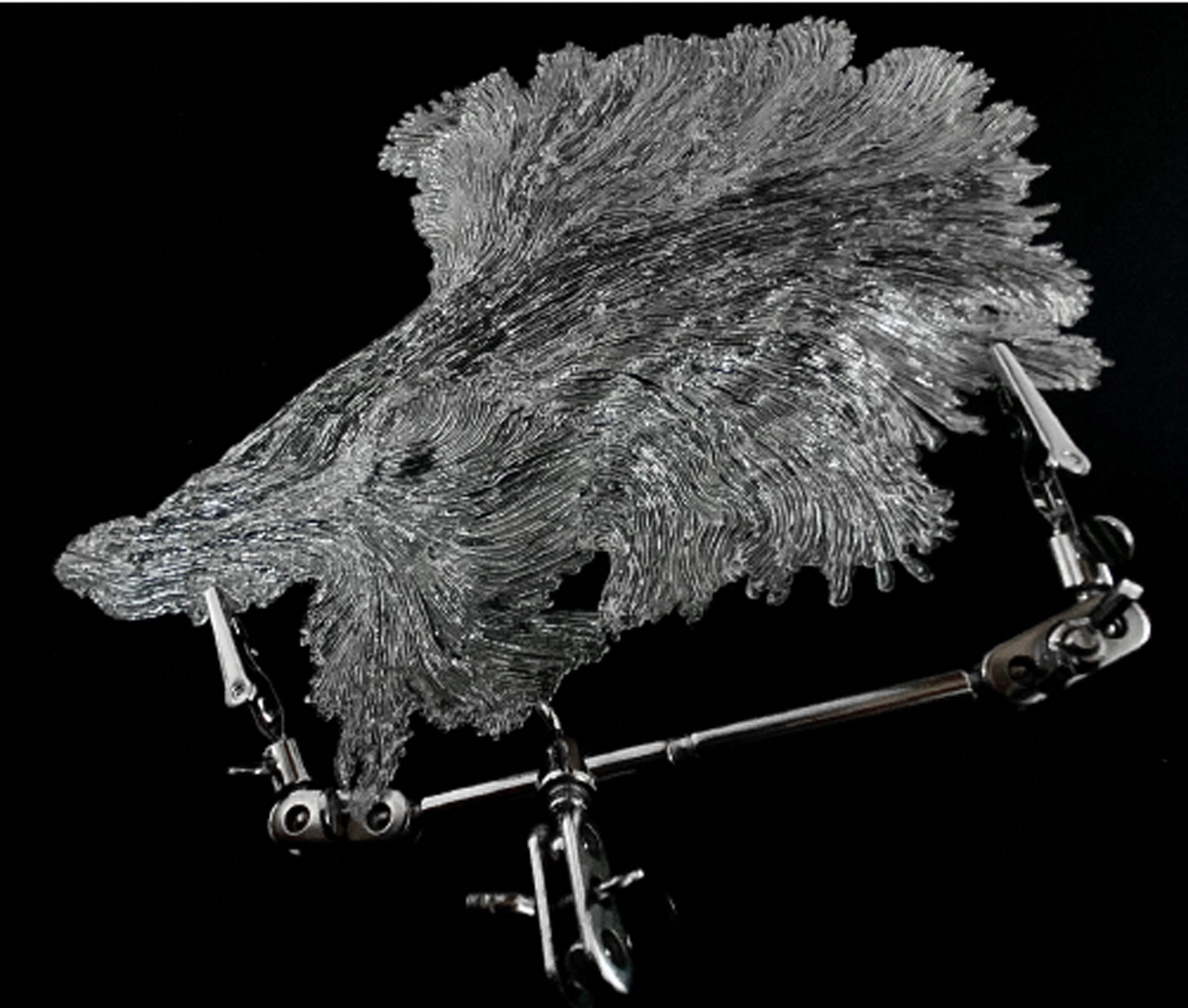 Veronika Csonka, Biotic mechanism object, 2022, Eco PLA, metal, 29 x 25 x 4,5 cm