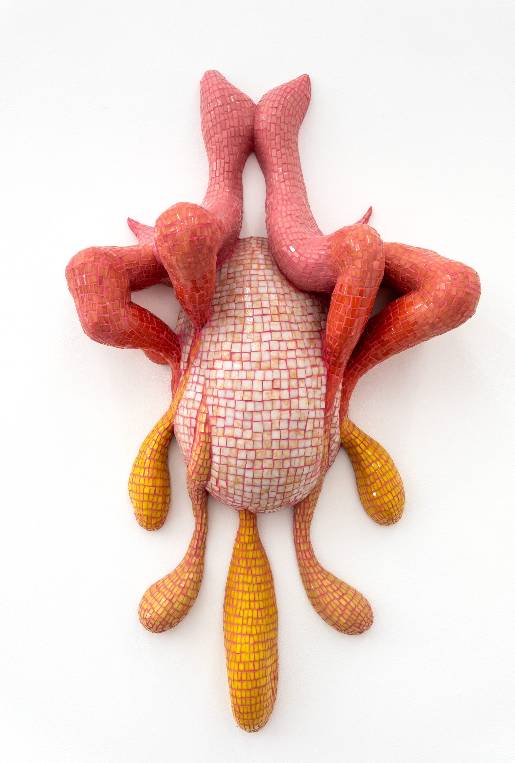 Zsófia Keresztes, Untitled, 2025, Steel, styrofoam, glass mosaic, grout, fiberglass, construction adhesive, PU foam, 118 x 70 x 26 cm