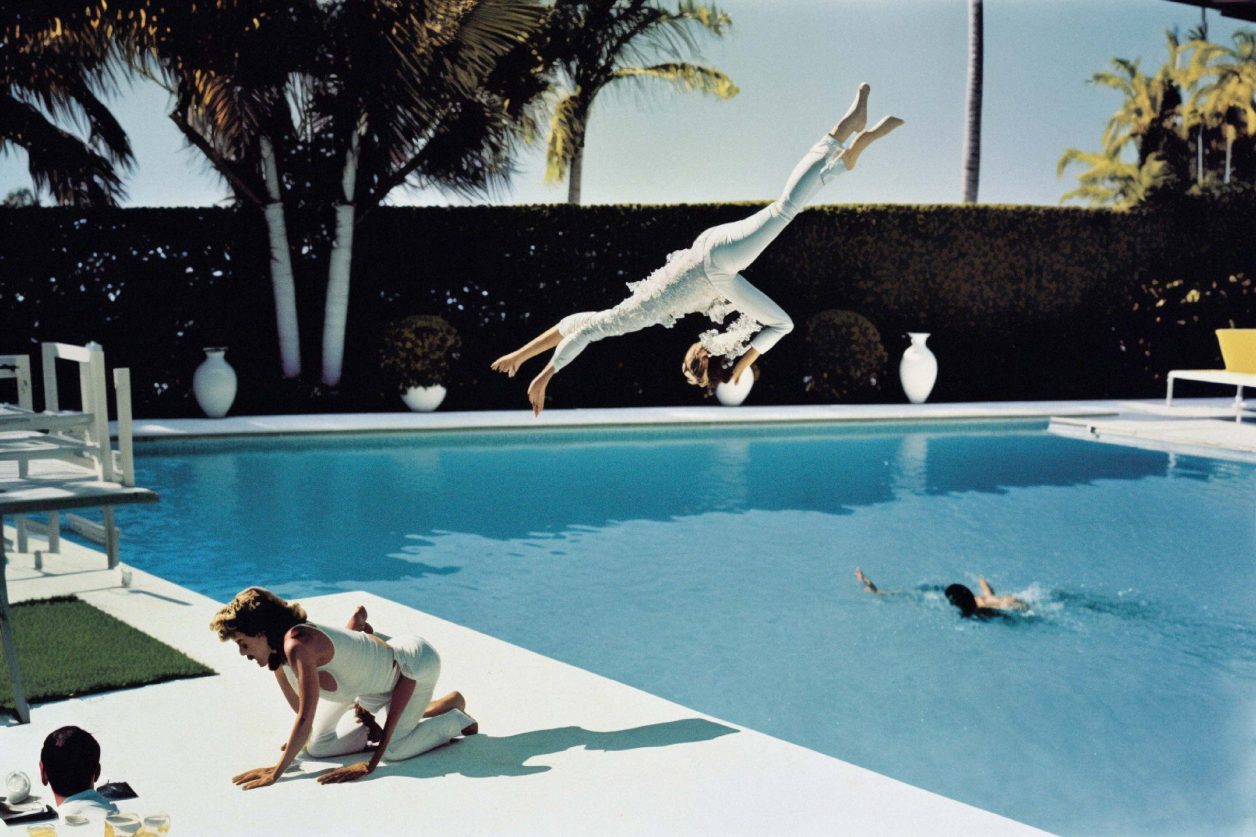 Brodbeck-&-de-Barbuat,-Etude-d’après-Helmut-Newton,-Bergström-at-the-University-of-Miami-pool,-Florida,-1978---2022-PARIS-B