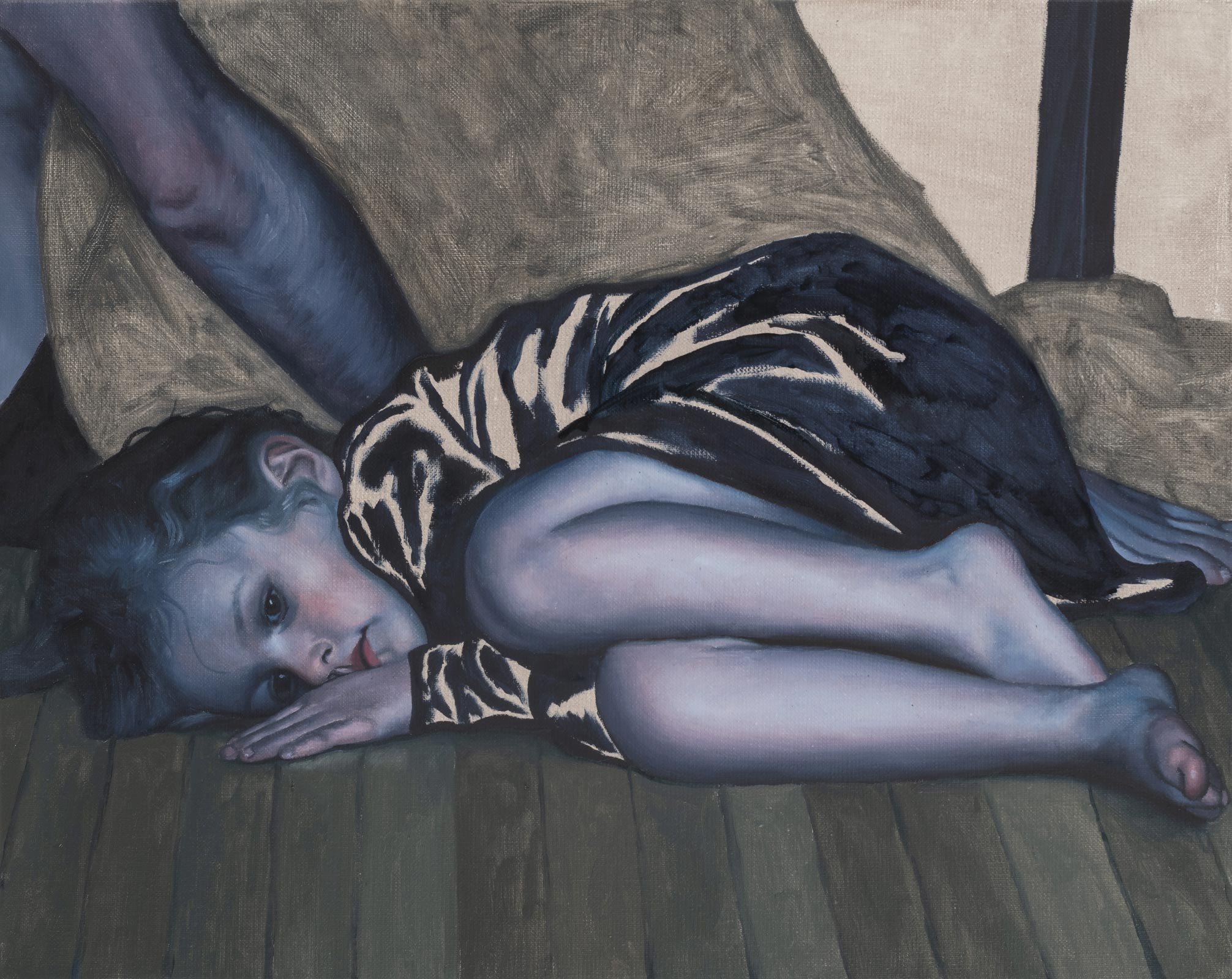 François Malingrëy, Petite fille en boule, 2026, Huile sur toile, 40 x 50 cm, PARIS-B