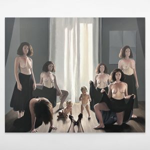 François Malingrëy, Contre jour dans la chambres, 2024, Oil on canvas, 165 x 200 cm