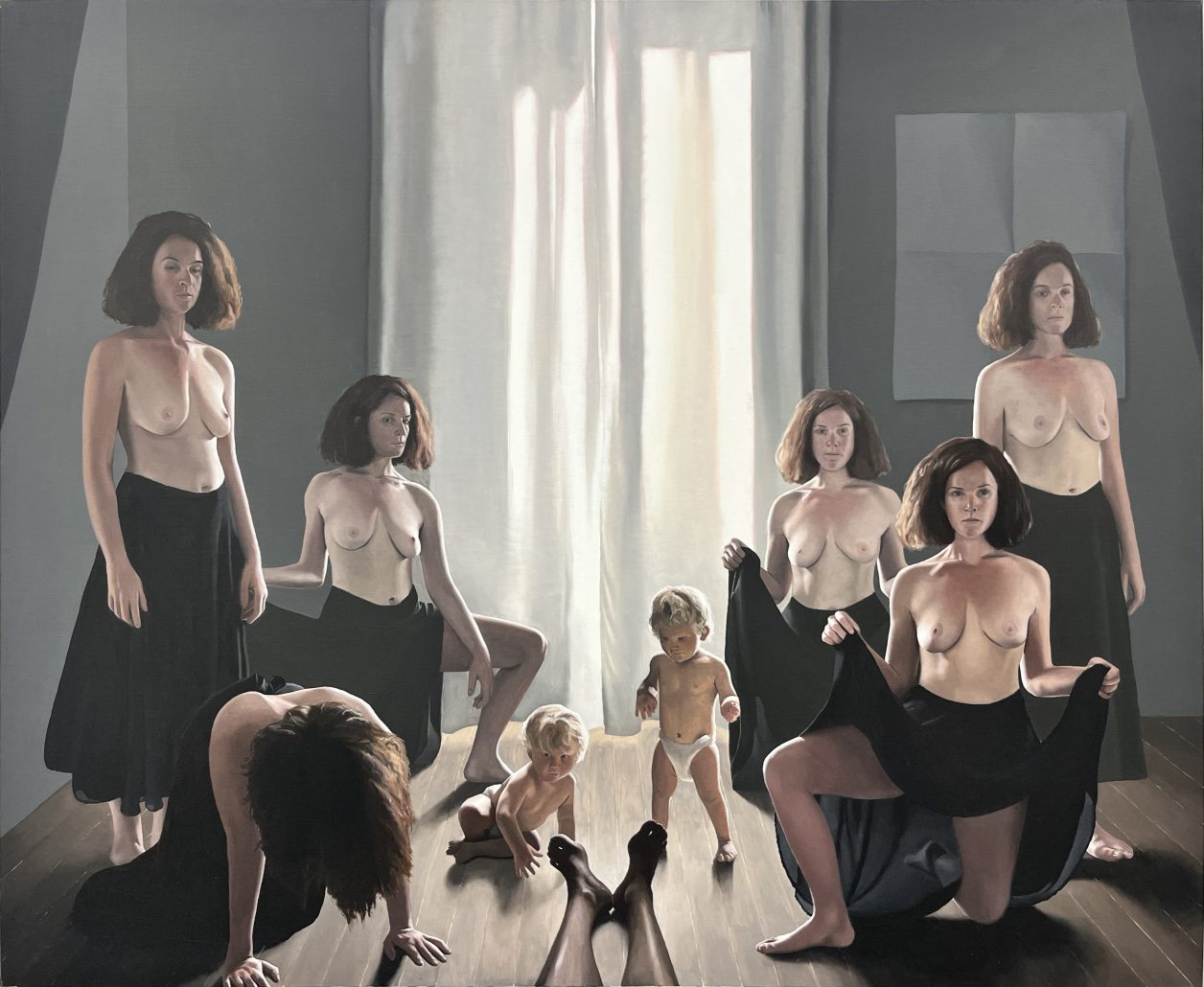 François Malingrëy, Contre jour dans la chambres, 2024, Huile sur toile, 165 x 200 cm, PARIS-B